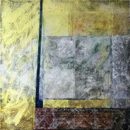 Game (Jeu) 80 x 80 cm encaustic painting by Lin Schmidt